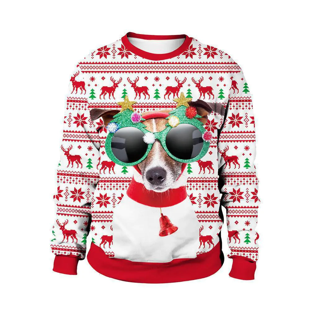 Couple's Christmas Deer Print Sweatshirts for Fall