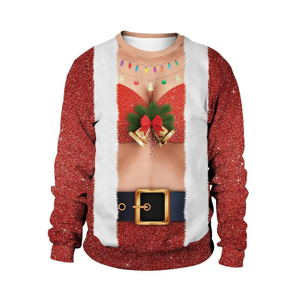 Couple's Christmas Deer Print Sweatshirts for Fall