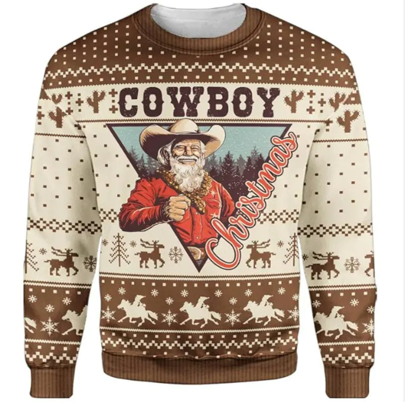 Couple's Christmas Deer Print Sweatshirts for Fall