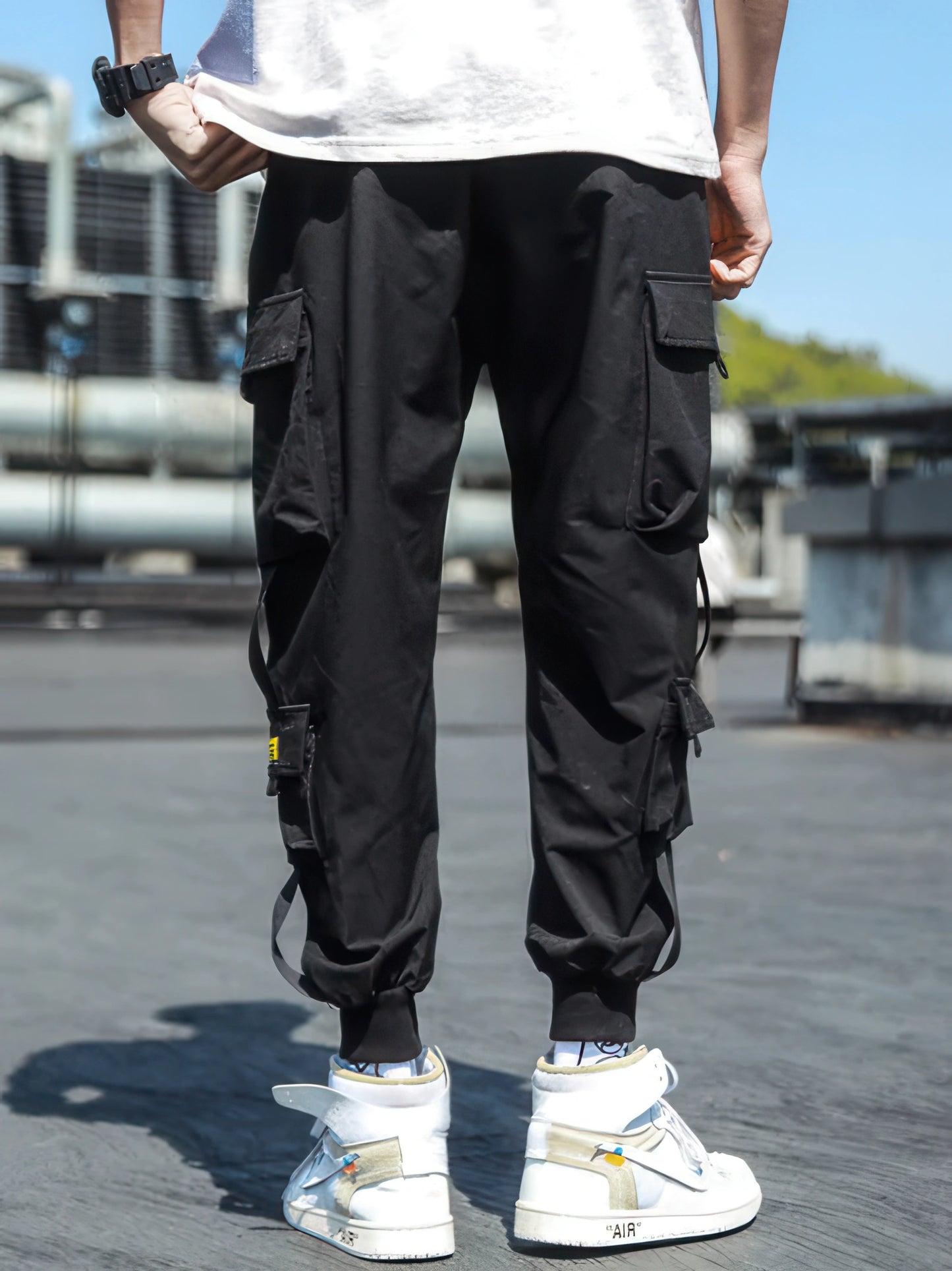 Casual Harem Pants with Cuffs - Work Pants Style