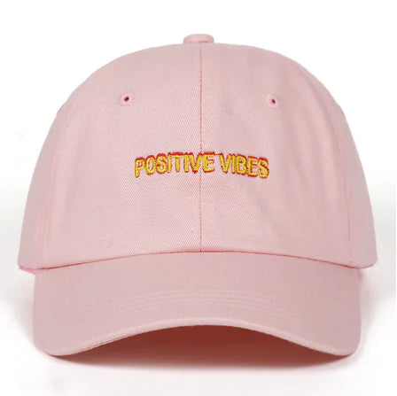 Embroidered Positive Vibes Baseball Cap