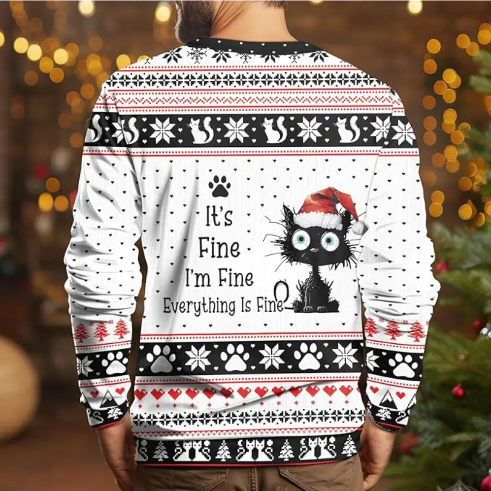 Couple's Christmas Deer Print Sweatshirts for Fall