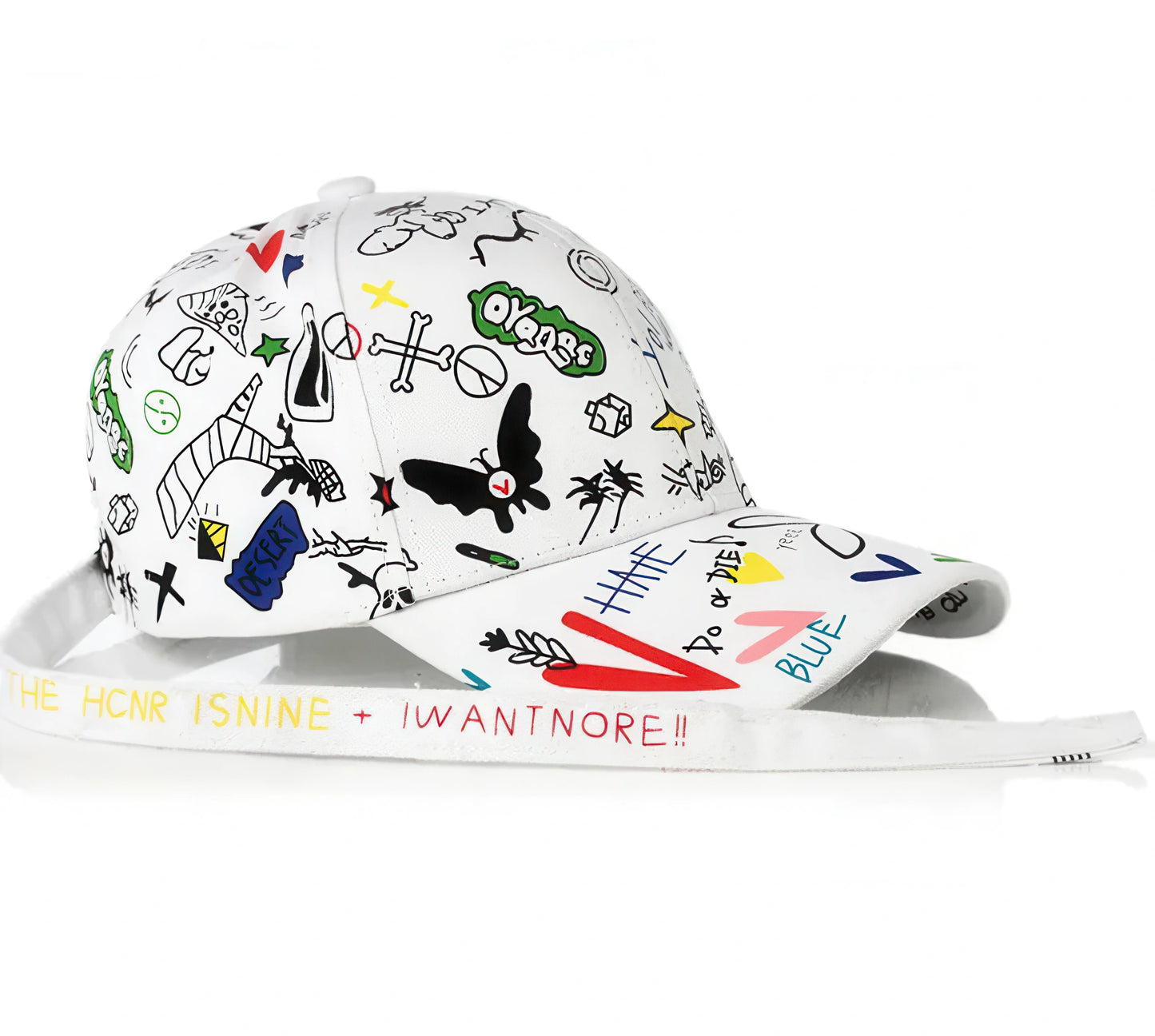 Trendy Graffiti Print Colorful Cap