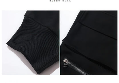 Zipper Cuffed Pants with Pockets - Casual Long Pants