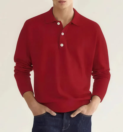 Long Sleeve Button Polo Shirt