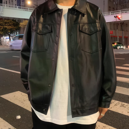 Men's Casual Leather Motorcycle Jackets - Trendy Design