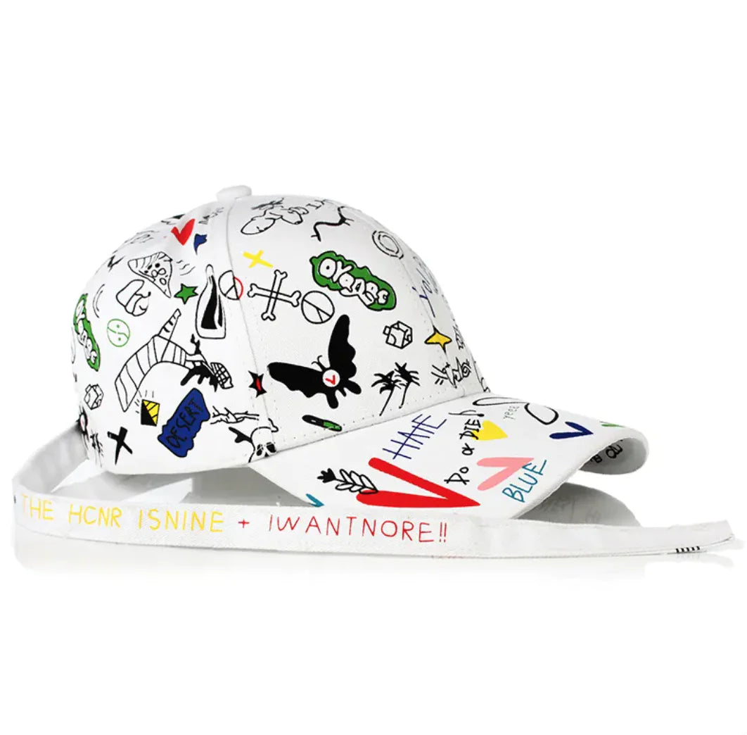 Trendy Graffiti Print Colorful Cap