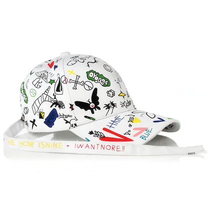 Trendy Graffiti Print Colorful Cap