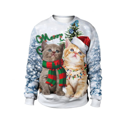 Couple's Christmas Deer Print Sweatshirts for Fall