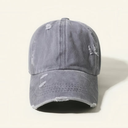 Candy Color Baseball Cap, Retro Washable Hole Cap, Personality Cross Decoration Cap