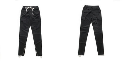 Drawstring Slim Fit Cargo Pants, Camo Casual Pants