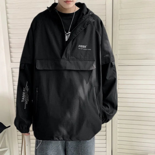 Men's Hooded Windbreaker Bomber Jacket Sportswear
