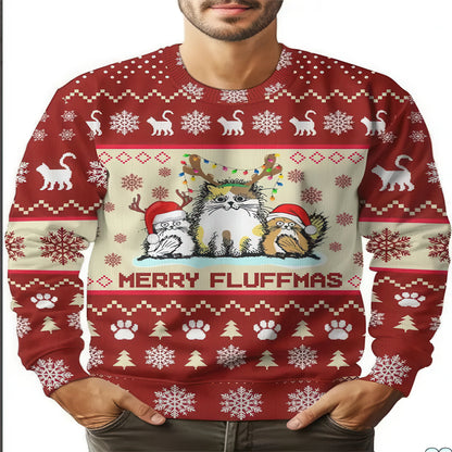 Couple's Christmas Deer Print Sweatshirts for Fall