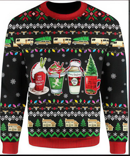 Couple's Christmas Deer Print Sweatshirts for Fall