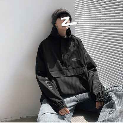 Men's Hooded Windbreaker Bomber Jacket Sportswear