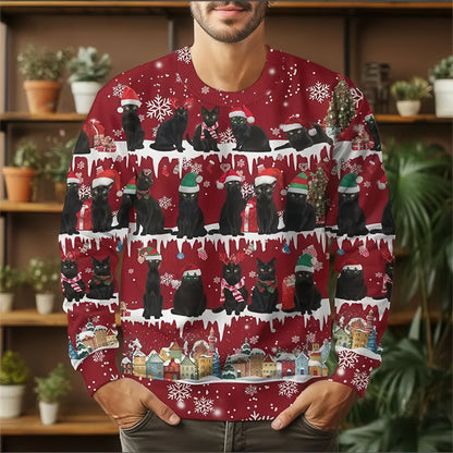 Couple's Christmas Deer Print Sweatshirts for Fall