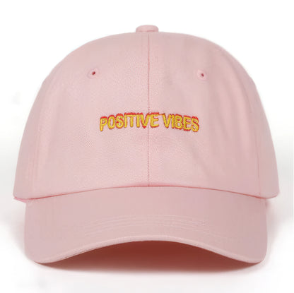 Embroidered Positive Vibes Baseball Cap