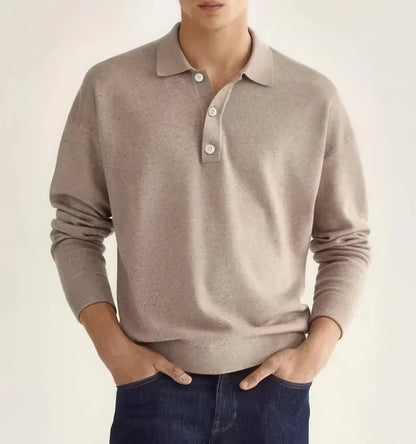 Long Sleeve Button Polo Shirt