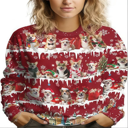 Couple's Christmas Deer Print Sweatshirts for Fall