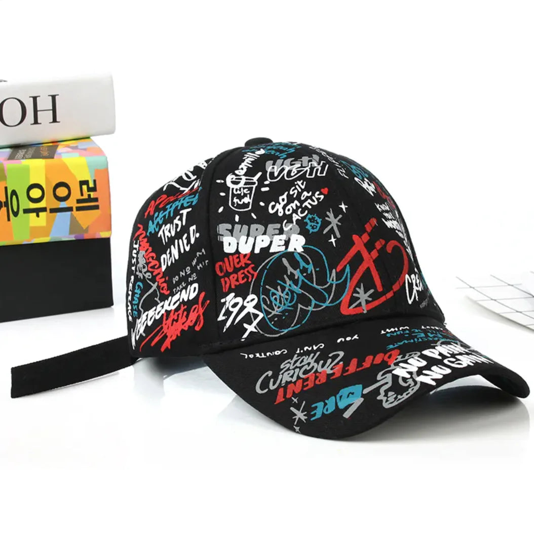 Trendy Graffiti Print Colorful Cap