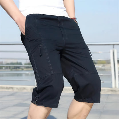 Men's Casual Elastic Cropped Shorts