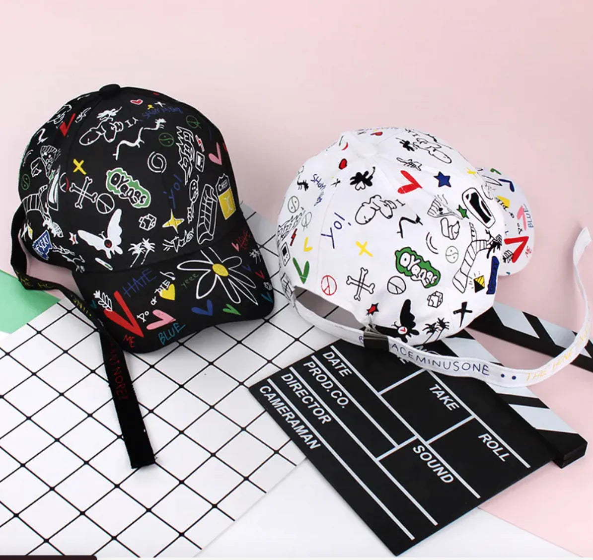 Trendy Graffiti Print Colorful Cap