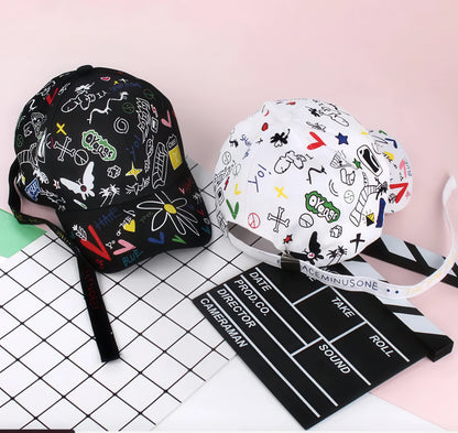 Trendy Graffiti Print Colorful Cap