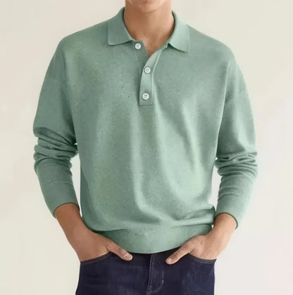 Long Sleeve Button Polo Shirt