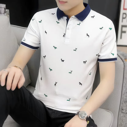 Men's Printed Polo Shirts - Summer Oversized Casual Tee
